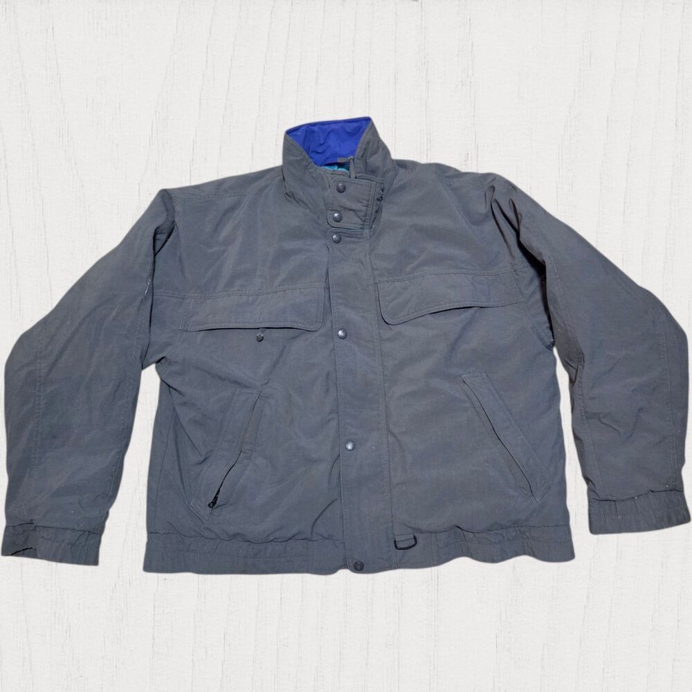Vintage Eddie Bauer Goose Down Puffer Jacket Blue Gray  Mens XL Heavyweight